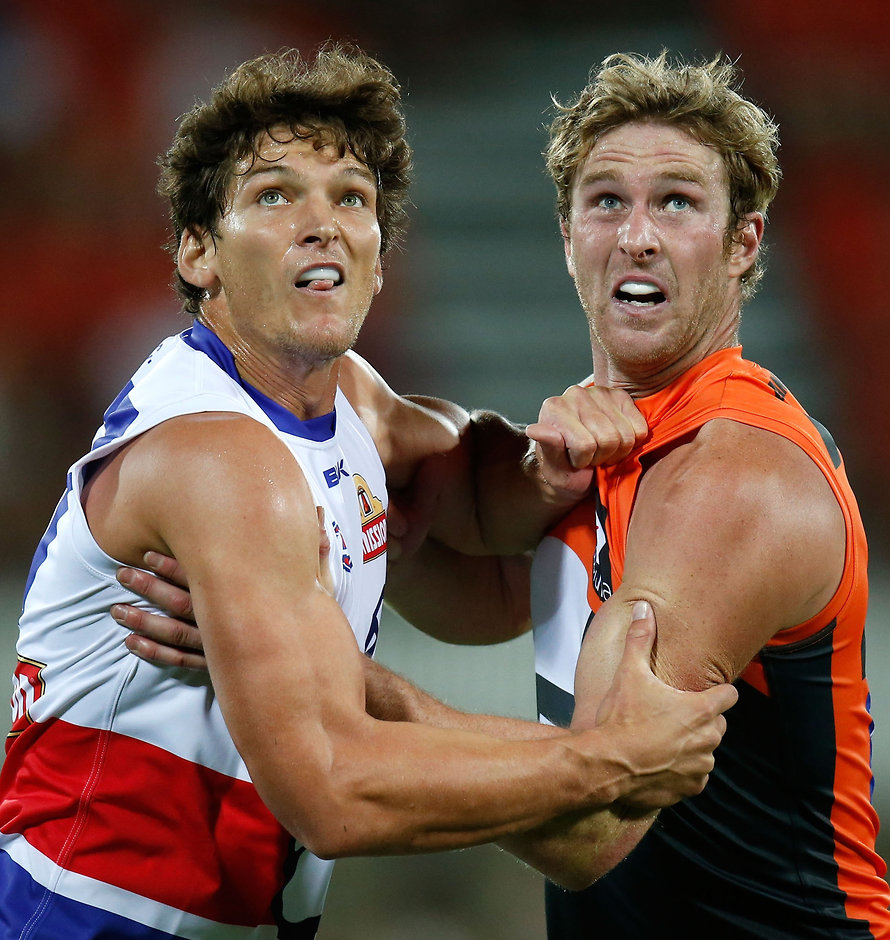 AFL 2016 NAB Challenge - GWS Giants v Western Bulldogs Will Minson locks horns with Dawson Simpson on Thursday night - ${keywords}